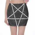 Geometric Inverted Pentagram Print Pencil Mini Skirt