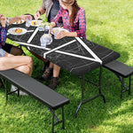 Geometric Inverted Pentagram Print Picnic Table Cover