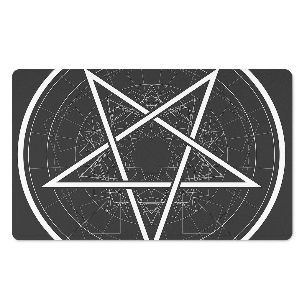 Geometric Inverted Pentagram Print Polyester Doormat