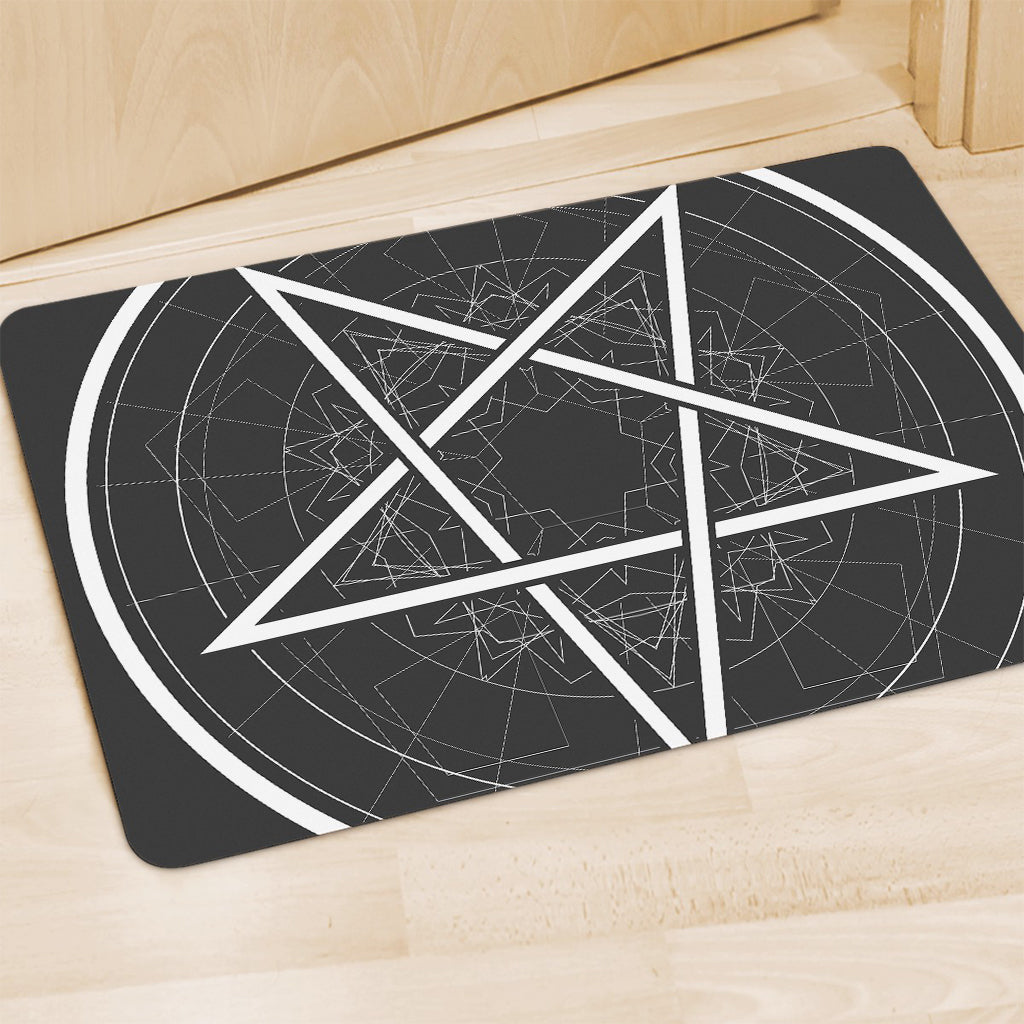 Geometric Inverted Pentagram Print Polyester Doormat