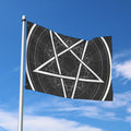 Geometric Inverted Pentagram Print Polyester Flag