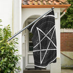 Geometric Inverted Pentagram Print Polyester Flag