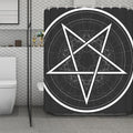 Geometric Inverted Pentagram Print Polyester Shower Curtain