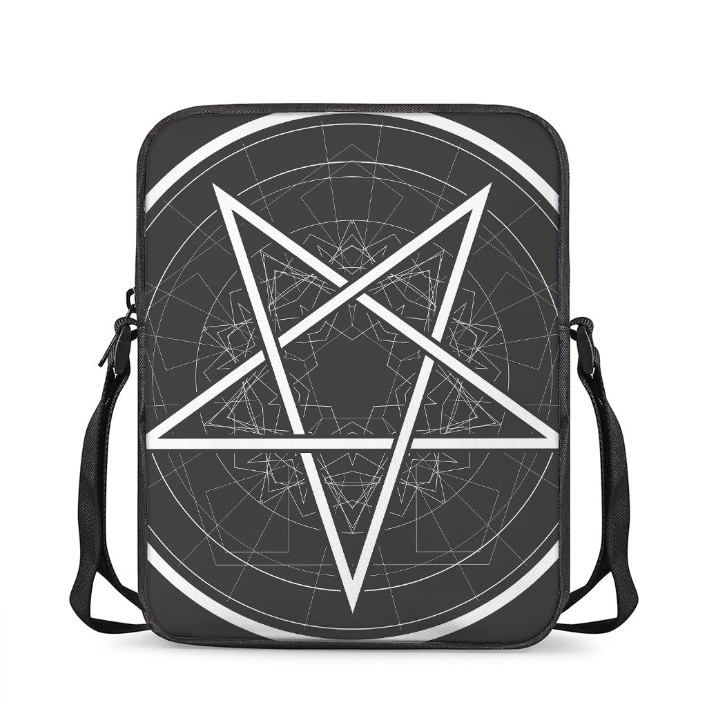Geometric Inverted Pentagram Print Rectangular Crossbody Bag