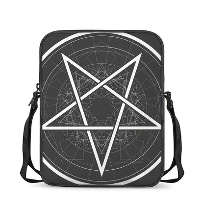 Geometric Inverted Pentagram Print Rectangular Crossbody Bag