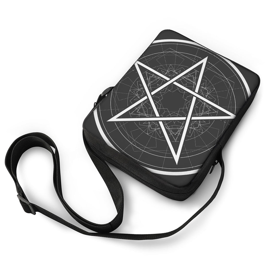Geometric Inverted Pentagram Print Rectangular Crossbody Bag