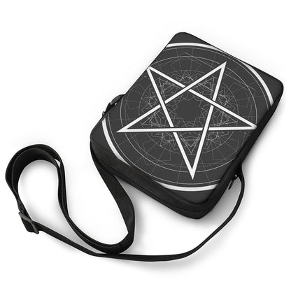 Geometric Inverted Pentagram Print Rectangular Crossbody Bag