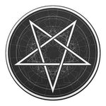 Geometric Inverted Pentagram Print Round Blanket