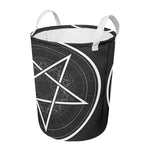 Geometric Inverted Pentagram Print Round Laundry Basket