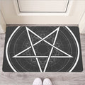Geometric Inverted Pentagram Print Rubber Doormat