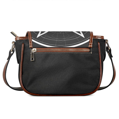 Geometric Inverted Pentagram Print Saddle Bag