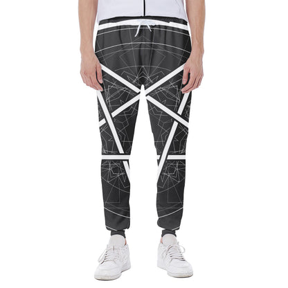 Geometric Inverted Pentagram Print Scuba Joggers