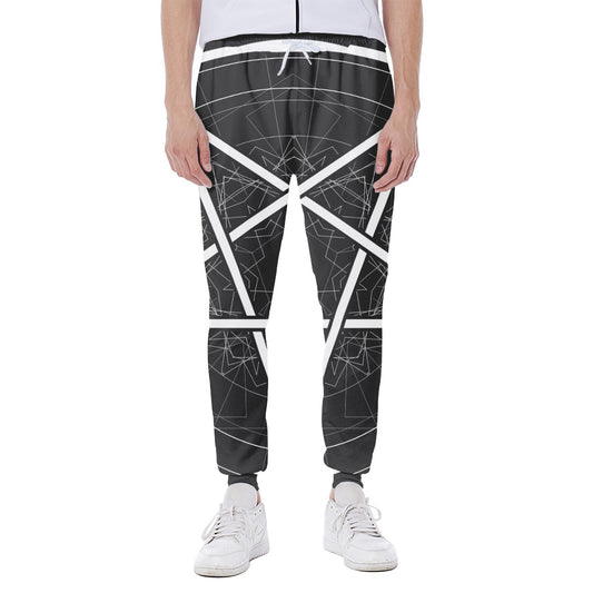 Geometric Inverted Pentagram Print Scuba Joggers