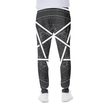 Geometric Inverted Pentagram Print Scuba Joggers
