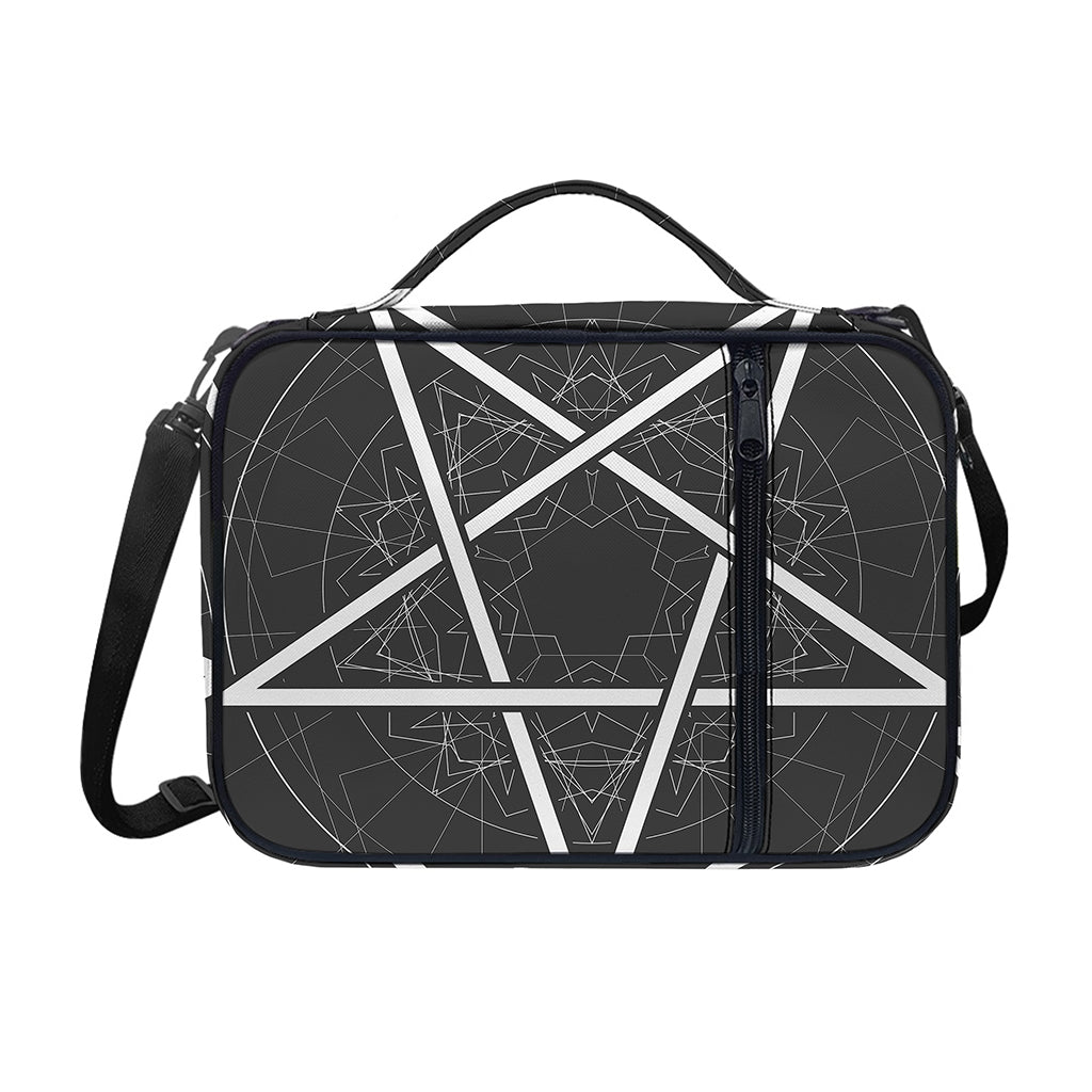 Geometric Inverted Pentagram Print Shoulder Strap Bible Bag