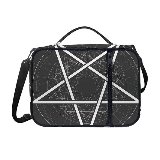 Geometric Inverted Pentagram Print Shoulder Strap Bible Bag