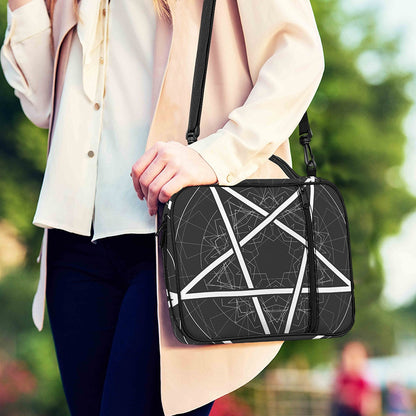 Geometric Inverted Pentagram Print Shoulder Strap Bible Bag