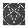 Geometric Inverted Pentagram Print Silk Bandana