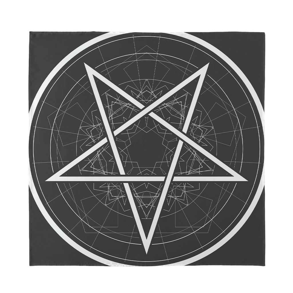 Geometric Inverted Pentagram Print Silk Bandana