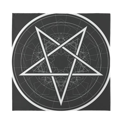 Geometric Inverted Pentagram Print Silk Bandana