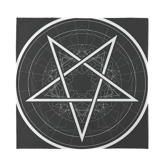 Geometric Inverted Pentagram Print Silk Bandana