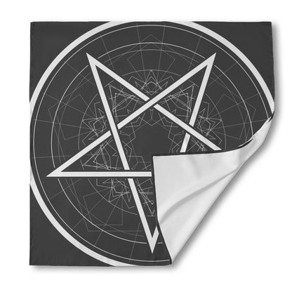 Geometric Inverted Pentagram Print Silk Bandana