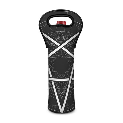 Geometric Inverted Pentagram Print Single Neoprene Wine Tote