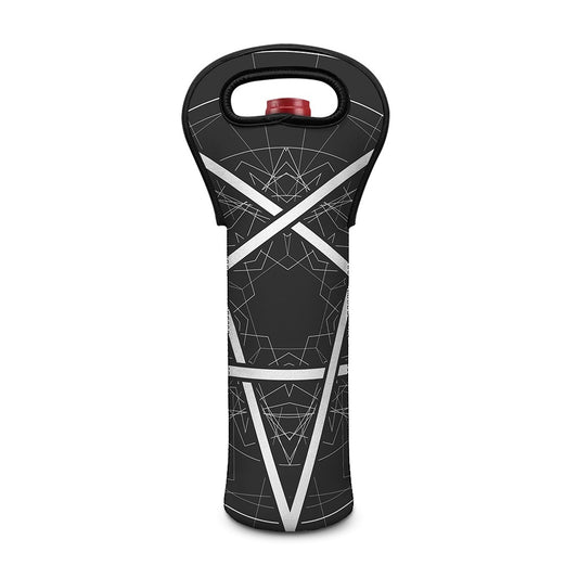 Geometric Inverted Pentagram Print Single Neoprene Wine Tote