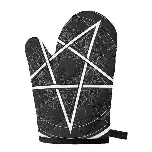 Geometric Inverted Pentagram Print Single Oven Mitt