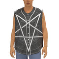 Geometric Inverted Pentagram Print Sleeveless Baseball Jersey