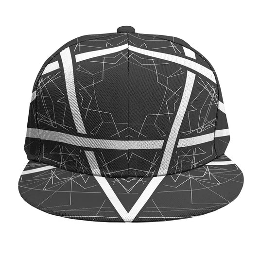 Geometric Inverted Pentagram Print Snapback Cap