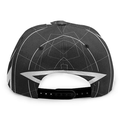 Geometric Inverted Pentagram Print Snapback Cap