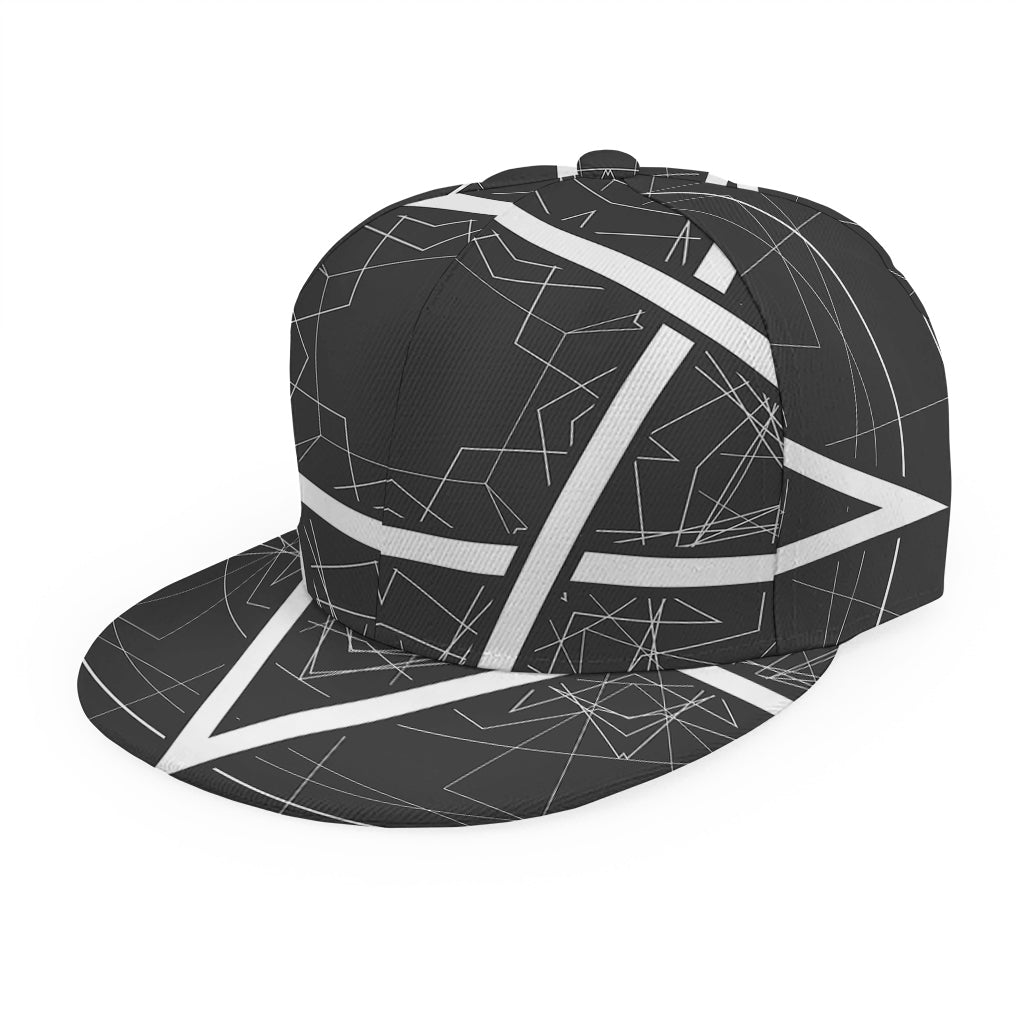 Geometric Inverted Pentagram Print Snapback Cap