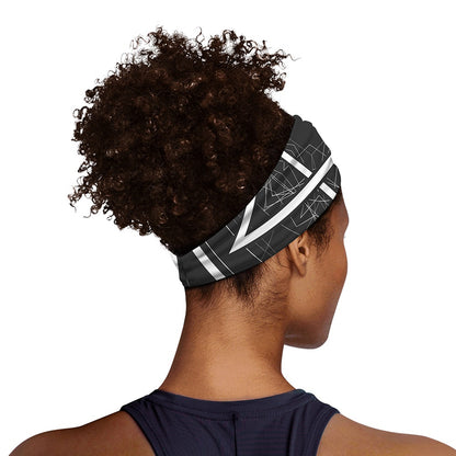 Geometric Inverted Pentagram Print Sports Headband