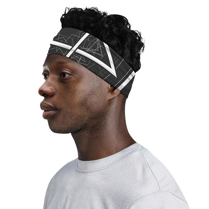 Geometric Inverted Pentagram Print Sports Headband