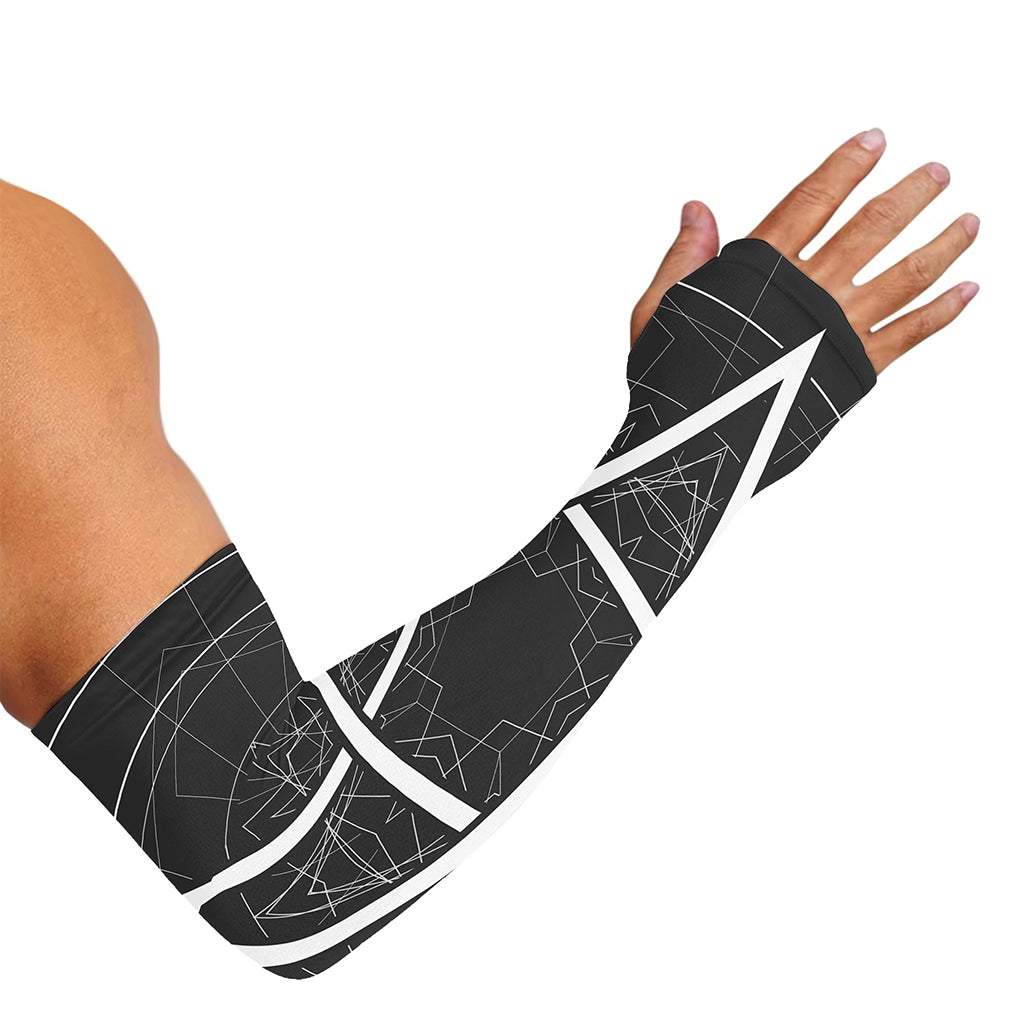 Geometric Inverted Pentagram Print Sun Protection Arm Sleeves