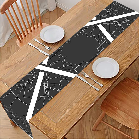 Geometric Inverted Pentagram Print Table Runner