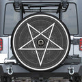 Geometric Inverted Pentagram Print Tire Cover With Camera Hole