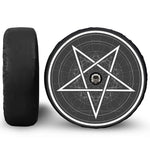 Geometric Inverted Pentagram Print Tire Cover With Camera Hole