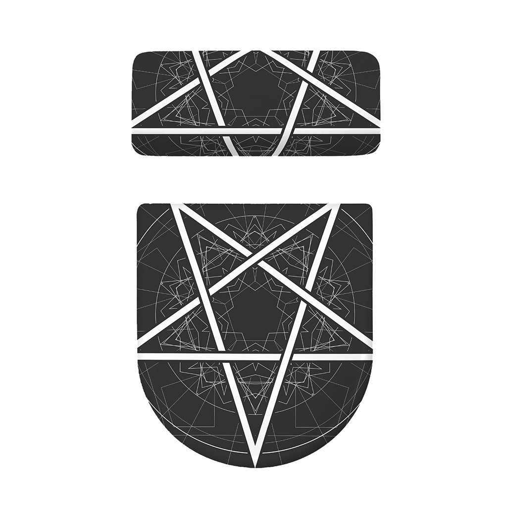 Geometric Inverted Pentagram Print Toilet Lid And Tank Cover Set