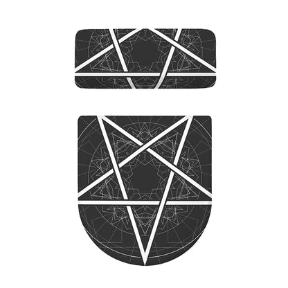 Geometric Inverted Pentagram Print Toilet Lid And Tank Cover Set