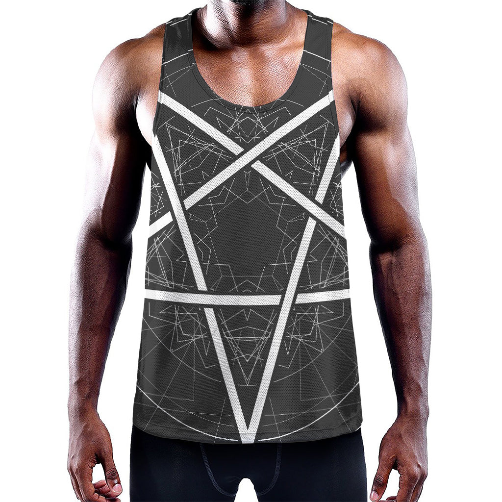 Geometric Inverted Pentagram Print Training Tank Top