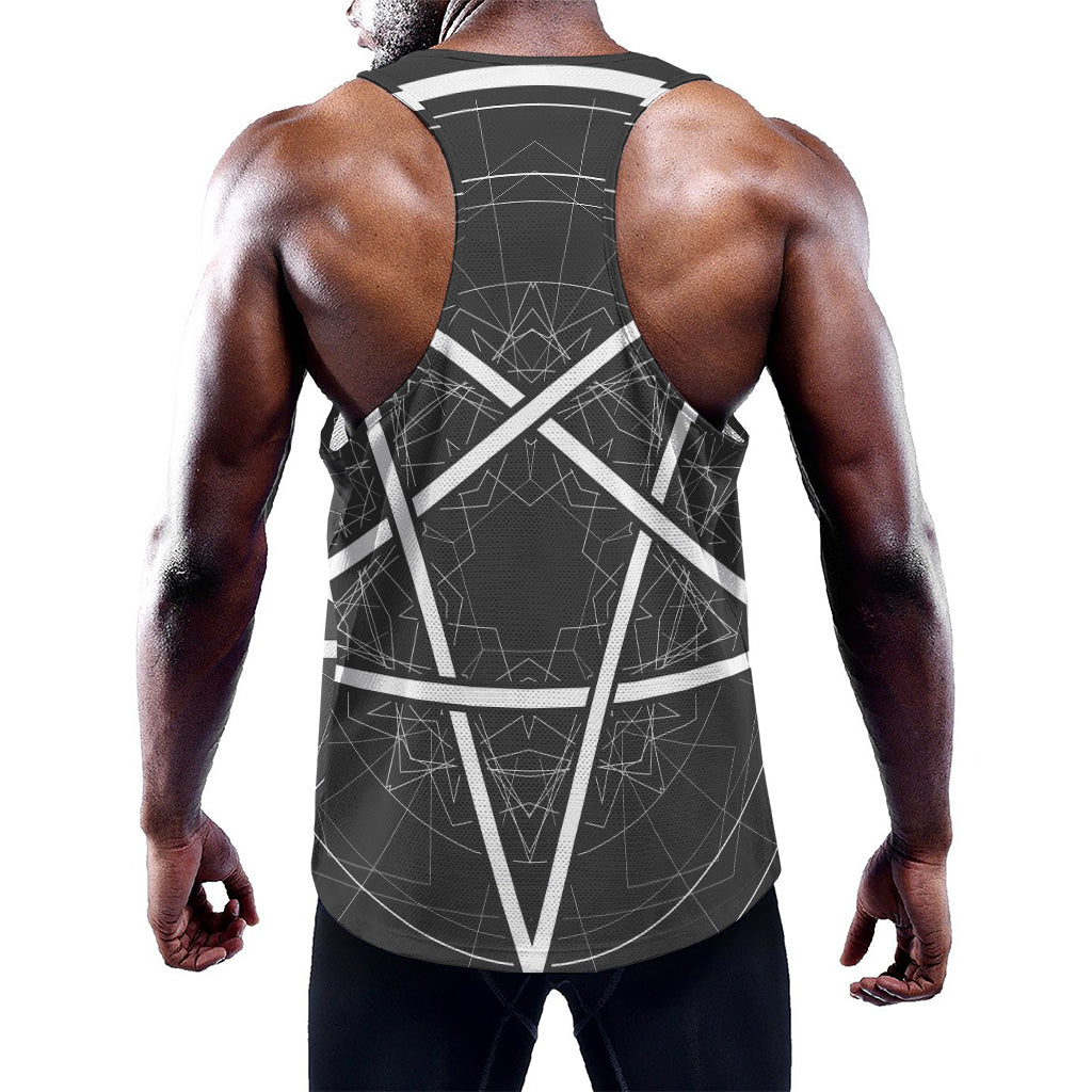 Geometric Inverted Pentagram Print Training Tank Top