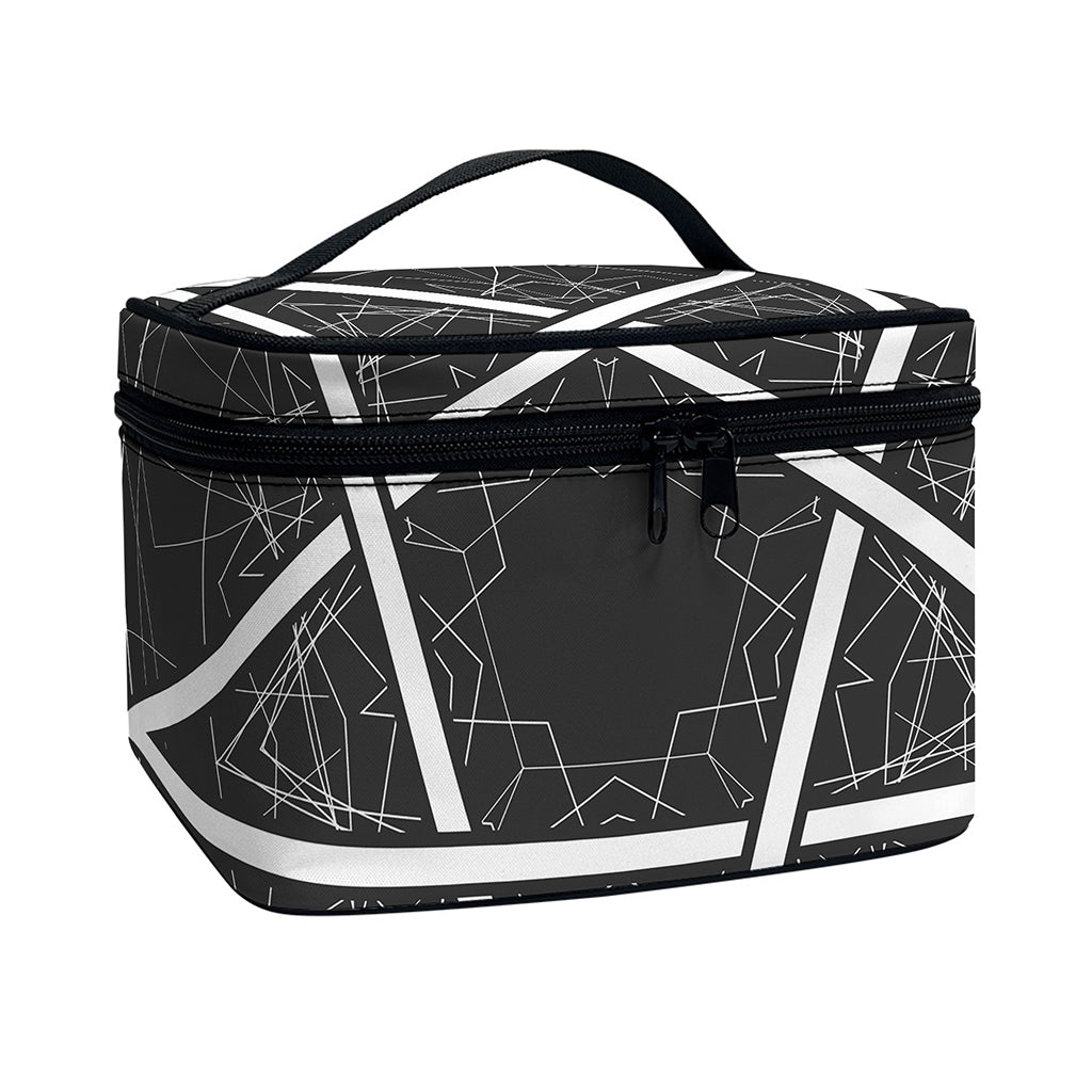 Geometric Inverted Pentagram Print Travel Makeup Bag