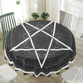 Geometric Inverted Pentagram Print Waterproof Round Tablecloth