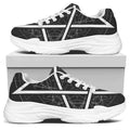 Geometric Inverted Pentagram Print White Chunky Shoes