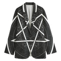 Geometric Inverted Pentagram Print Women's Blazer
