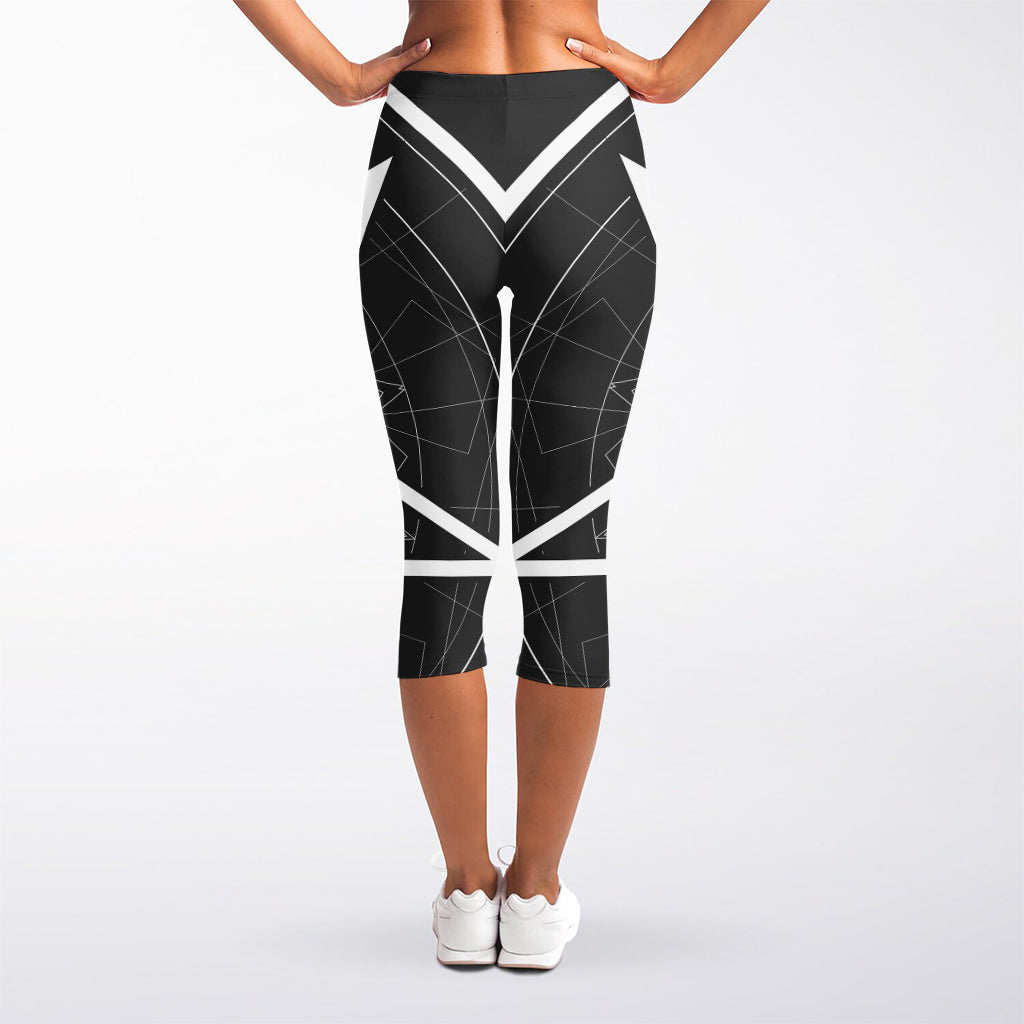Geometric Inverted Pentagram Print Women's Capri Leggings