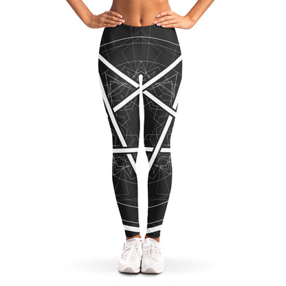 Geometric Inverted Pentagram Print Women's Leggings