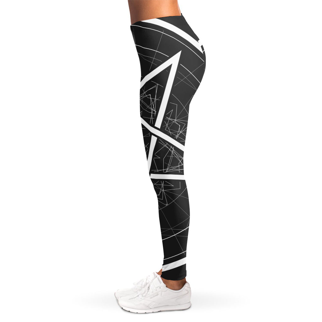 Geometric Inverted Pentagram Print Women's Leggings
